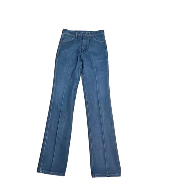 Vintage 70s USA Wrangler Jeans Cowboy Cut 936DEN Mens 29x34 Blue Denim Starched